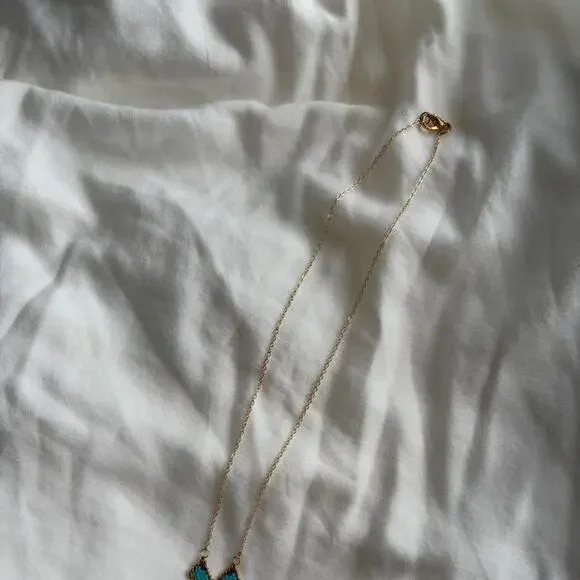 Blue butterfly beaded necklace boho - Picture 3 of 3